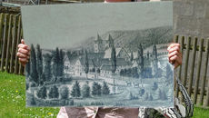 Altes Foto vom gesamten Kloster Flechtdorf